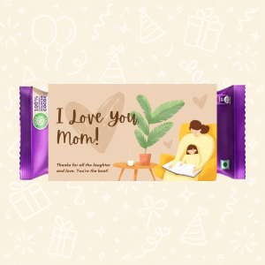 “I Love You Mom” Heartfelt Gift Chocolate Wrapper