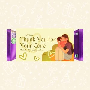 “Mom, Thank You for Your Care” Elegant Chocolate Wrapper