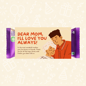 “Dear Mom, I’ll Love You Always” Heartfelt Chocolate Wrapper