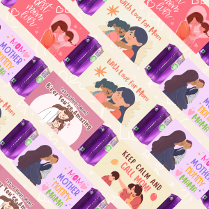 #2 MOM: Cute & Cheerful Mom DIY Chocolate Wrapper Bundle – Pack of 5