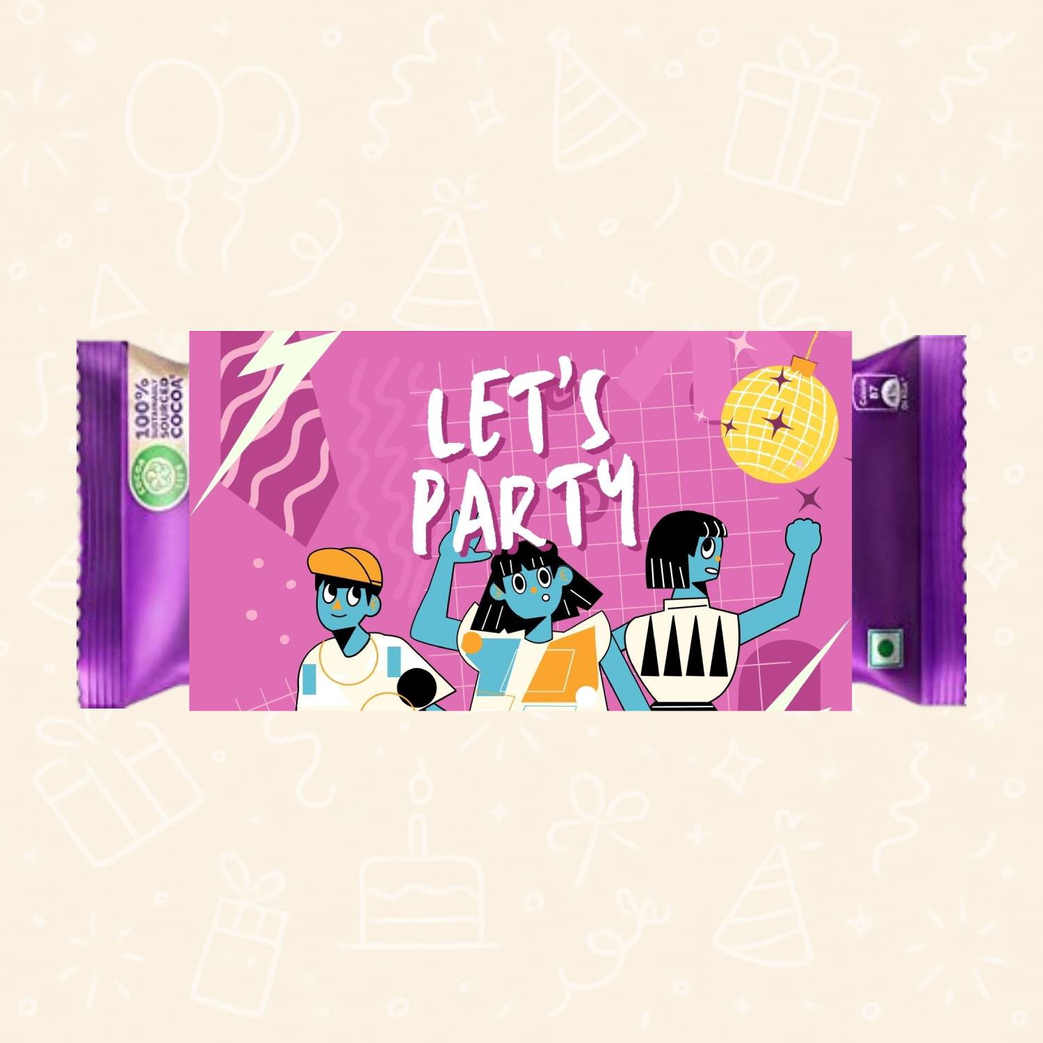 Let’s Party! – Celebrate Theme Chocolate Wrapper