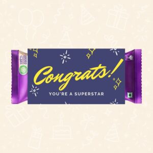 Congrats, You Are a Superstar – Purple Textured Chocolate Wrapper