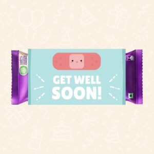 Get Well Soon - Smiley Band-Aid Chocolate Wrapper