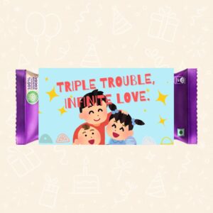 Triple Trouble, Infinite Love – Siblings Chocolate Wrapper
