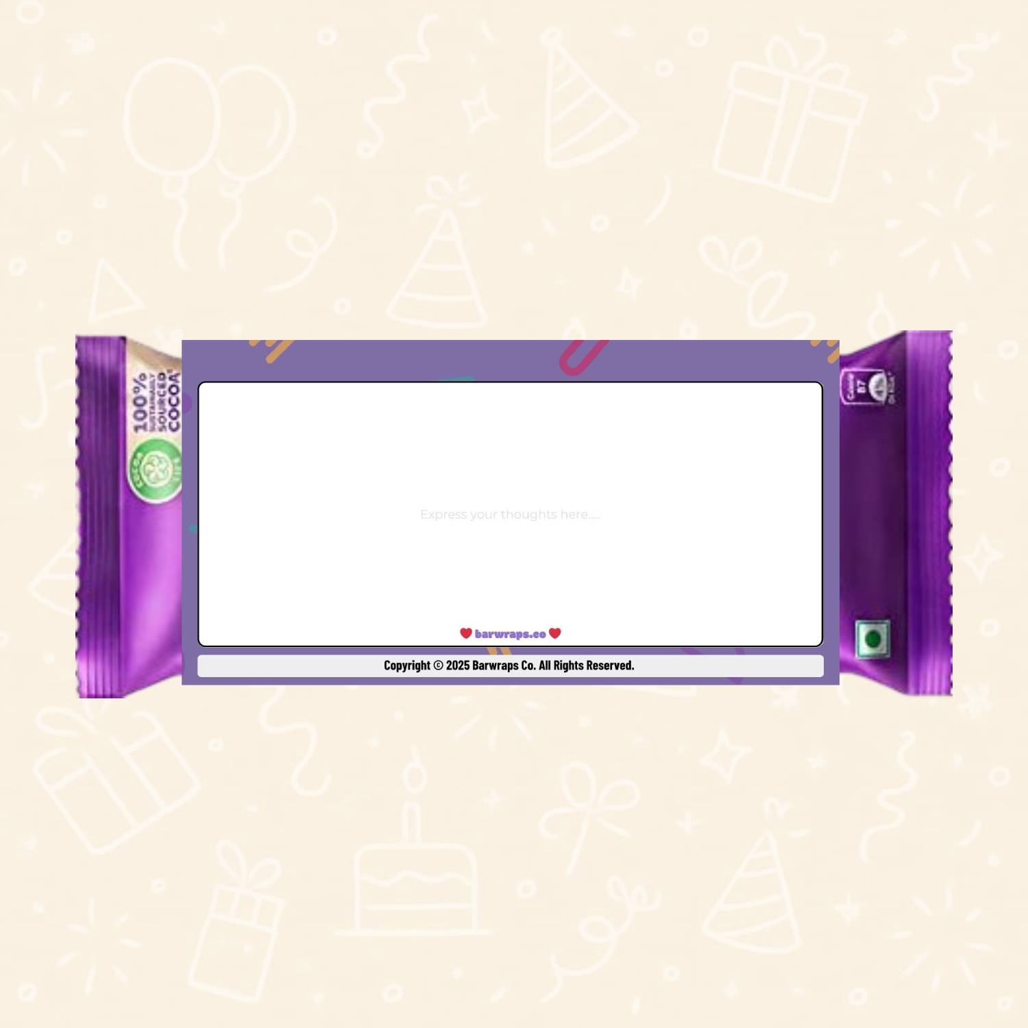 Thank You – For Your Support Chocolate Wrapper - Image 2