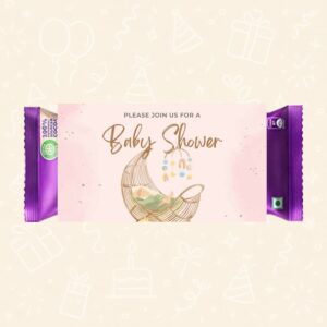 Baby Shower Girl Chocolate Wrapper – “Please Join Us for a Baby Shower”
