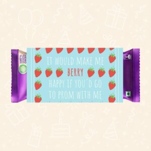 Promposal Chocolate Wrapper – “BERRY Happy” Design (Strawberry Theme)