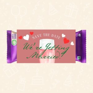 Save the Date Wedding Wrapper – Champagne & Hearts Edition Printable Chocolate Wrapper