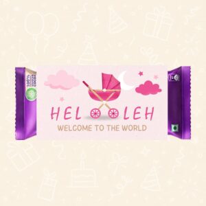 Welcome Baby Girl Chocolate Wrapper – Pink Theme