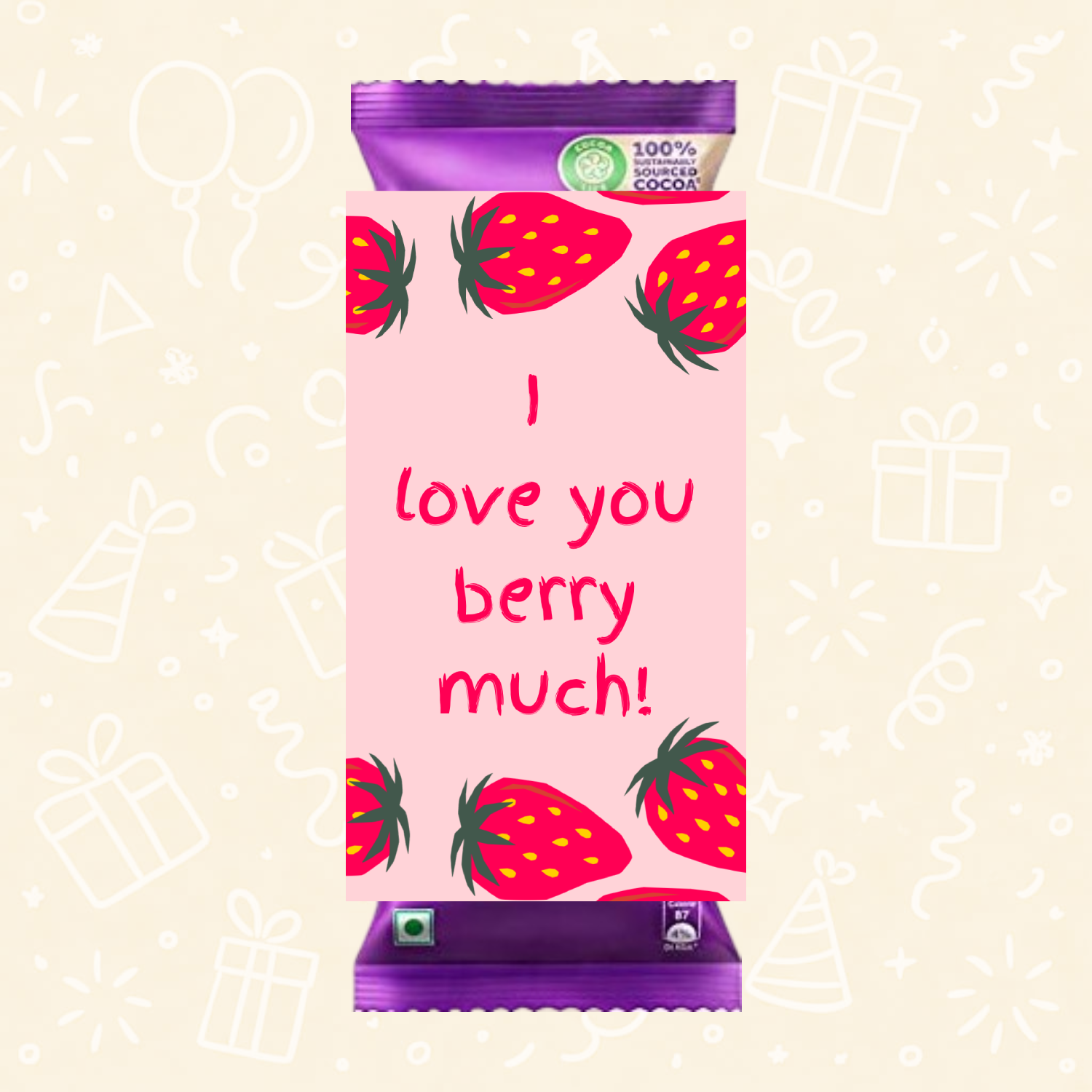 I Love You Berry Much – Strawberry Love Wrapper